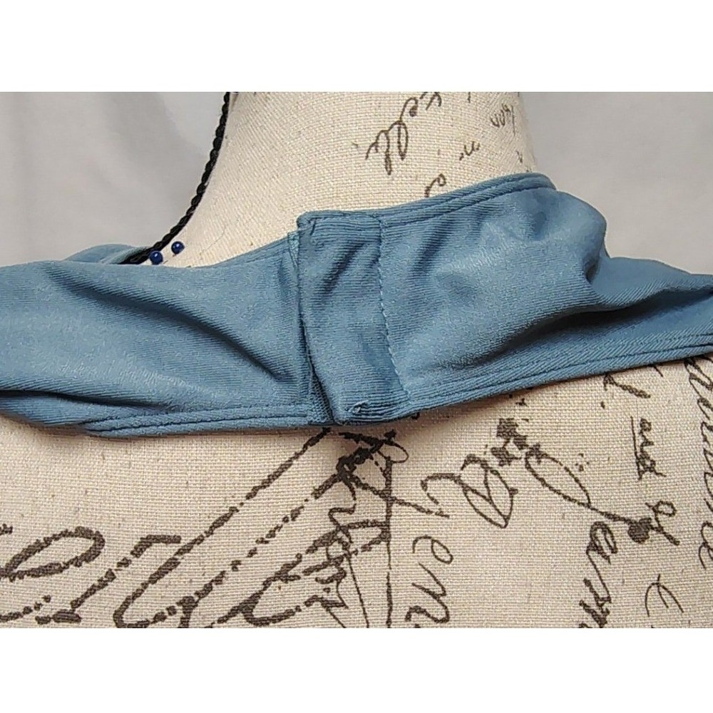 Arctic Blue Square Neck Bodysuit Small Seemless Sleeveless Balletcore Minimalist - Picture 5 of 7